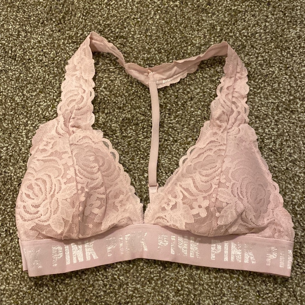 Pink lace bralette